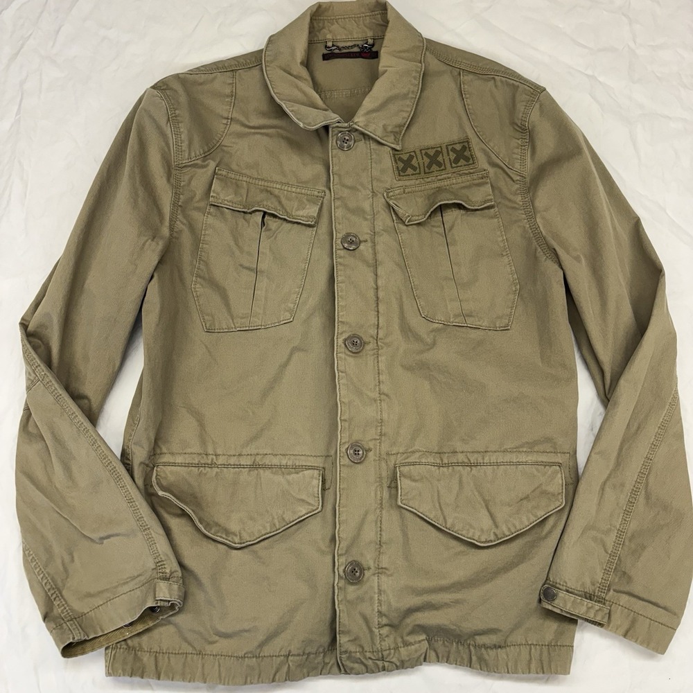 Men's LEVI'S Khaki‎ 100% Cotton Button Up Utility Jacket Size Large